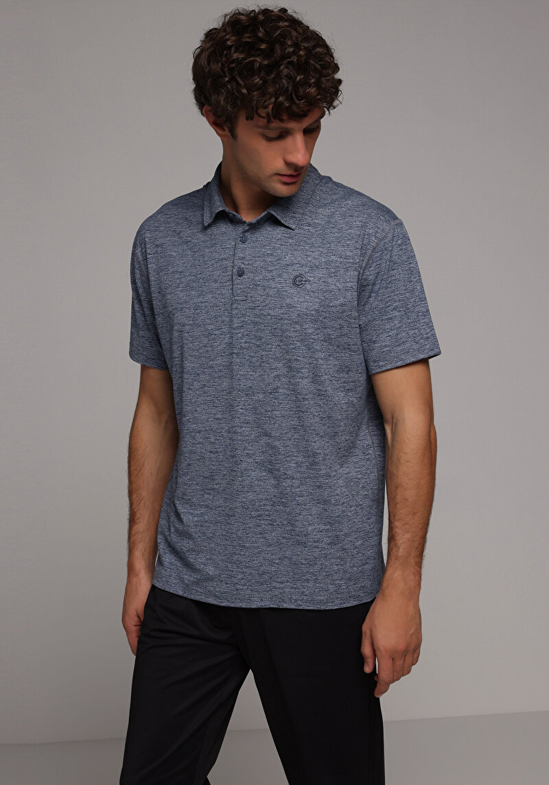 Imagine a Tricou Polo Cu Maneca Scurta De Barbati Albastru Marin Comfort Fit Cl1079071