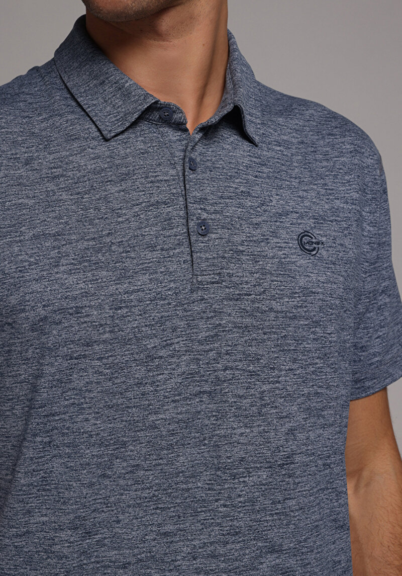 Imagine a Tricou Polo Cu Maneca Scurta De Barbati Albastru Marin Comfort Fit Cl1079071