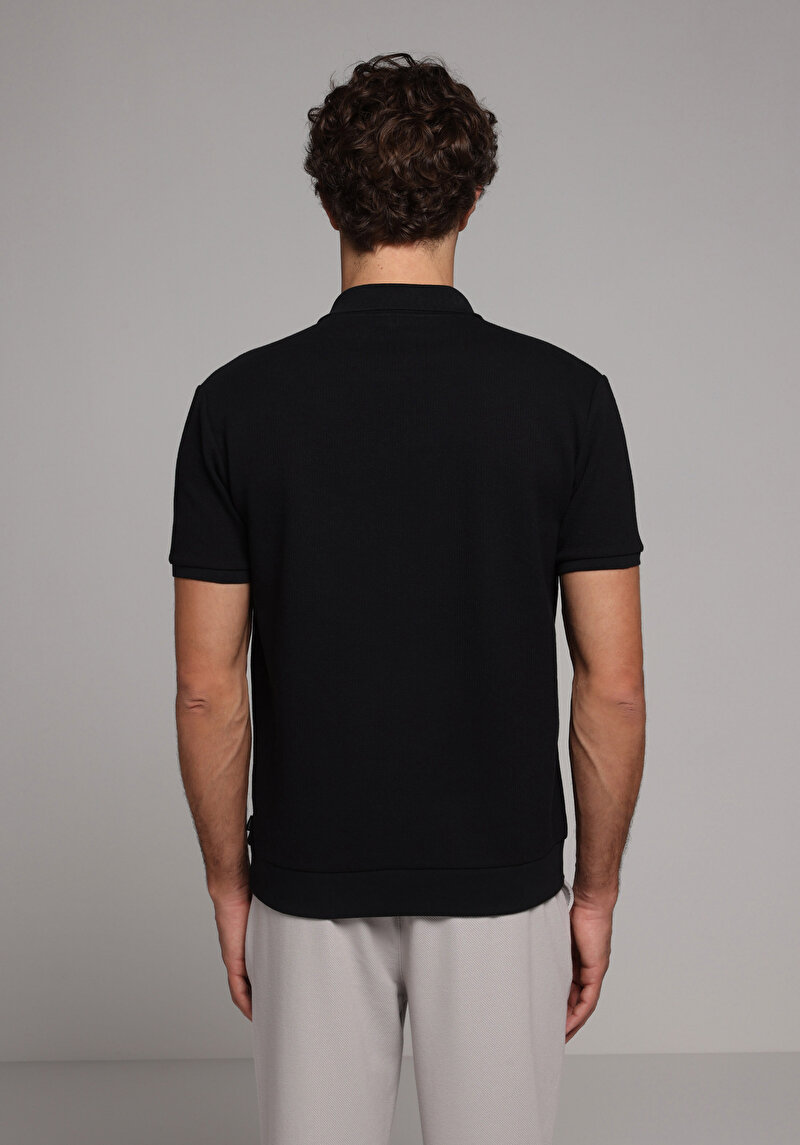 Imagine a Tricou Polo Cu Maneca Scurta De Barbati Negru Regular Fit Cl1079282