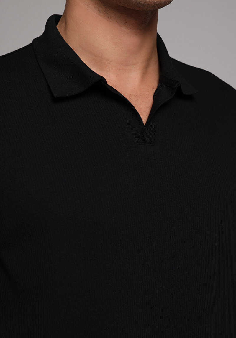 Imagine a Tricou Polo Cu Maneca Scurta De Barbati Negru Regular Fit Cl1079282