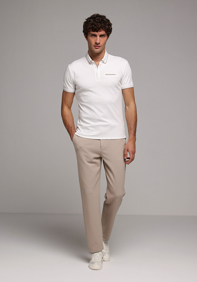 Imagine a Tricou Polo Cu Maneca Scurta De Barbati Alb Slim Fit Cl1079284