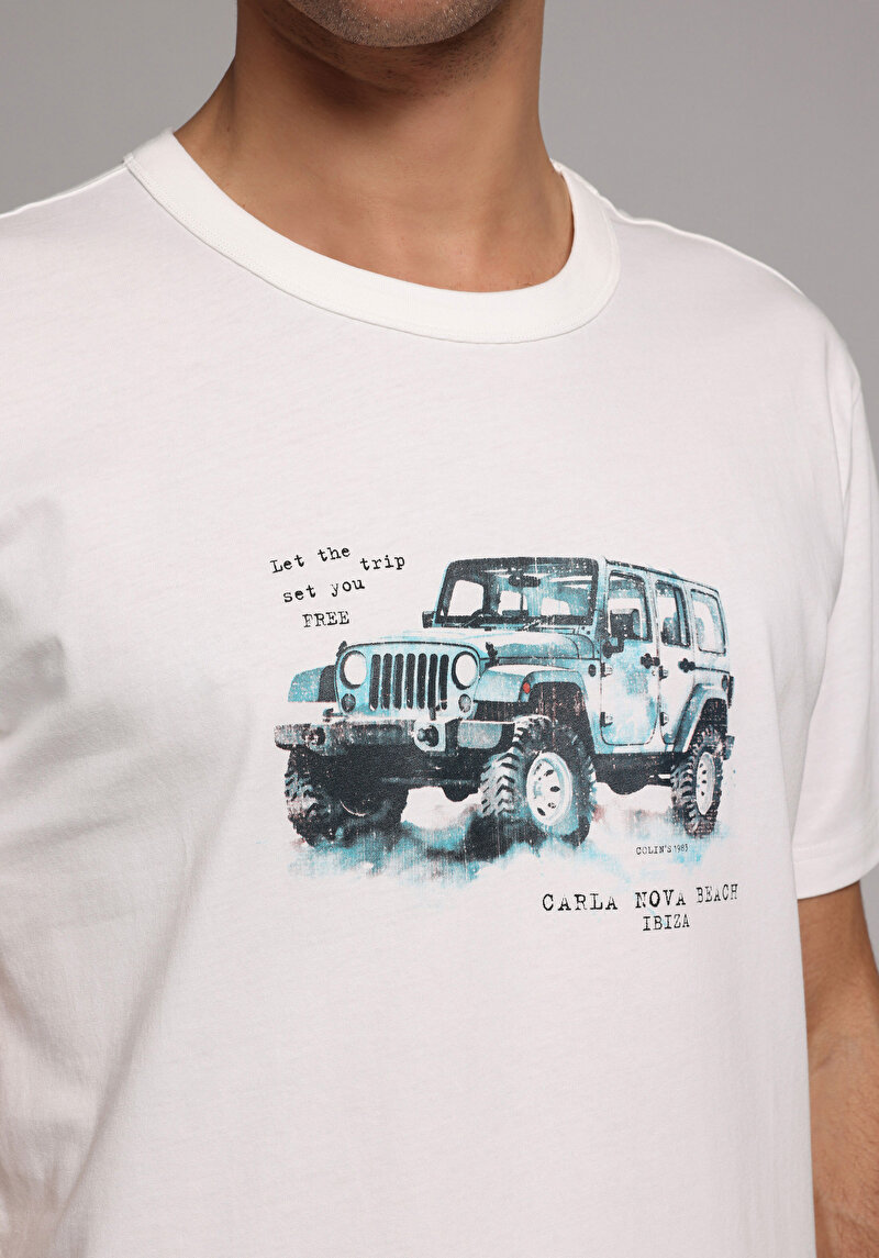 Imagine a Tricou Cu Maneca Scurta De Barbati Alb Comfort Fit  Cl1079295