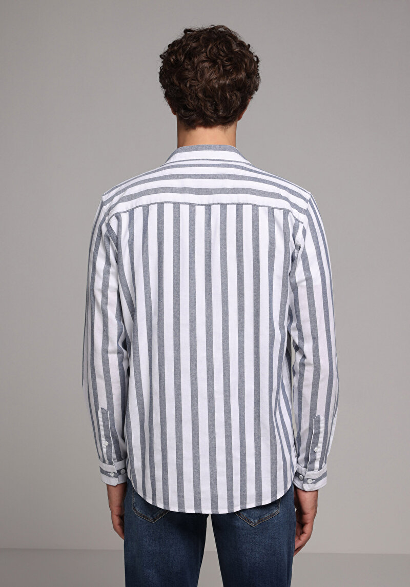 Imagine a Camasa Cu Maneca Lunga De Barbati Albastru Regular Fit Cl1079312