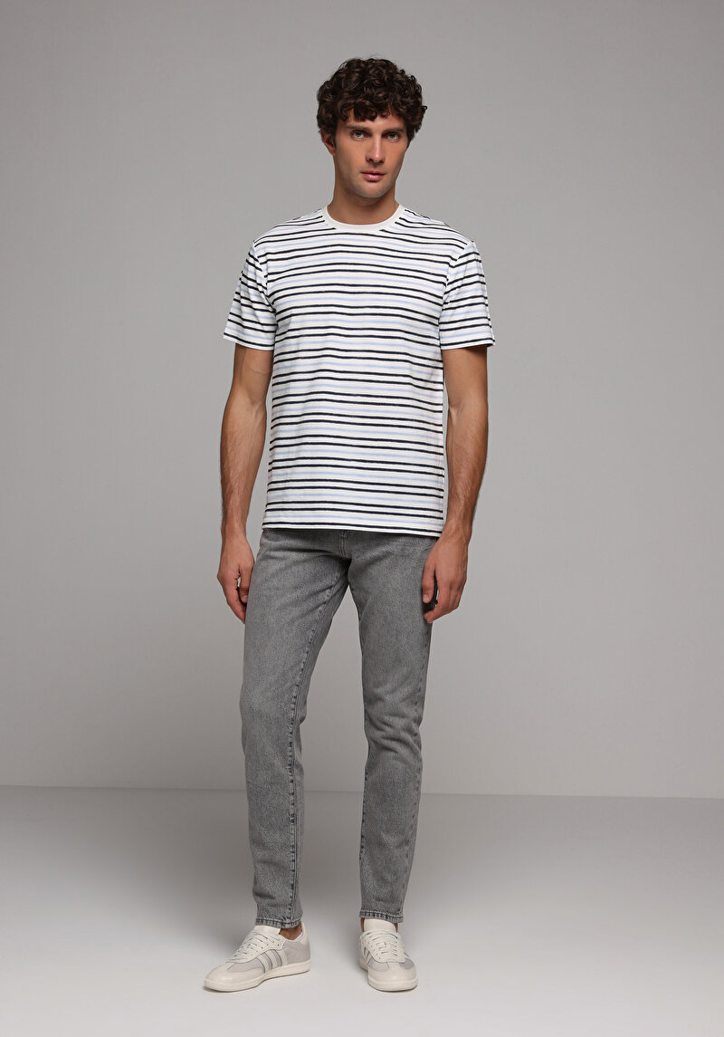 Imagine a Tricou Cu Maneca Scurta De Barbati Albastru Regular Fit  Cl1079441