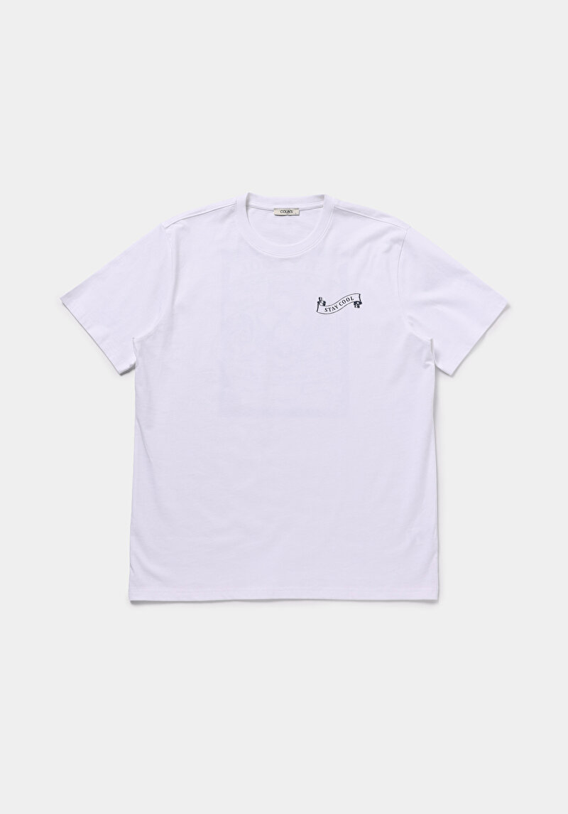 Imagine a Tricou Cu Maneca Scurta De Barbati Alb Comfort Fit  Cl1075254