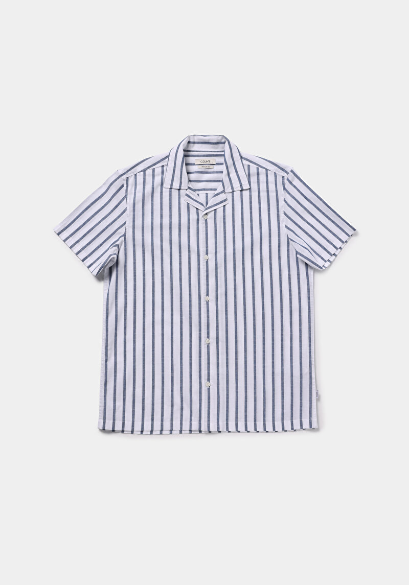 Imagine a Camasa Cu Maneca Scurta De Barbati Albastru Regular Fit  Cl1079442