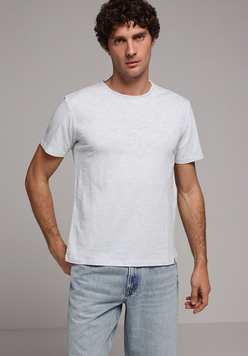 Imagine a Tricou Cu Maneca Scurta De Barbati Albastru Regular Fit  Cl1058580