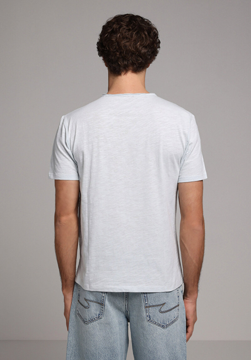 Imagine a Tricou Cu Maneca Scurta De Barbati Albastru Regular Fit Cl1058580