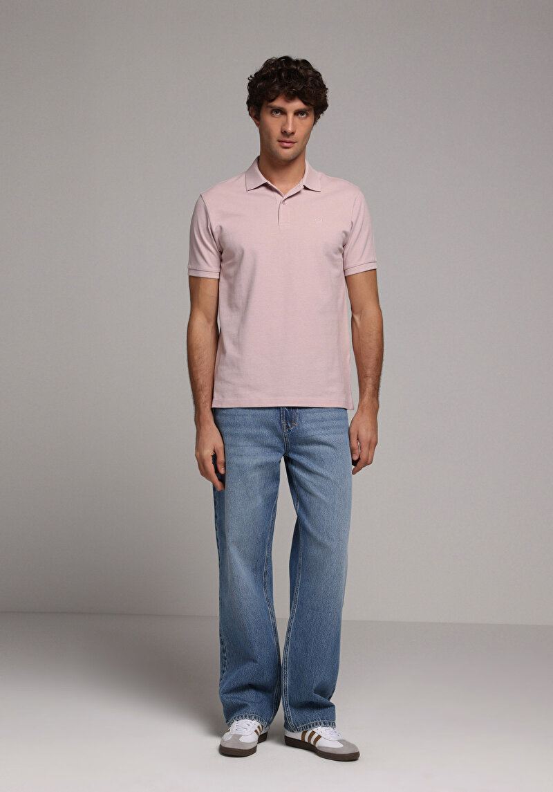 Imagine a Tricou Polo Cu Maneca Scurta De Barbati Roz Regular Fit  Cl1073960