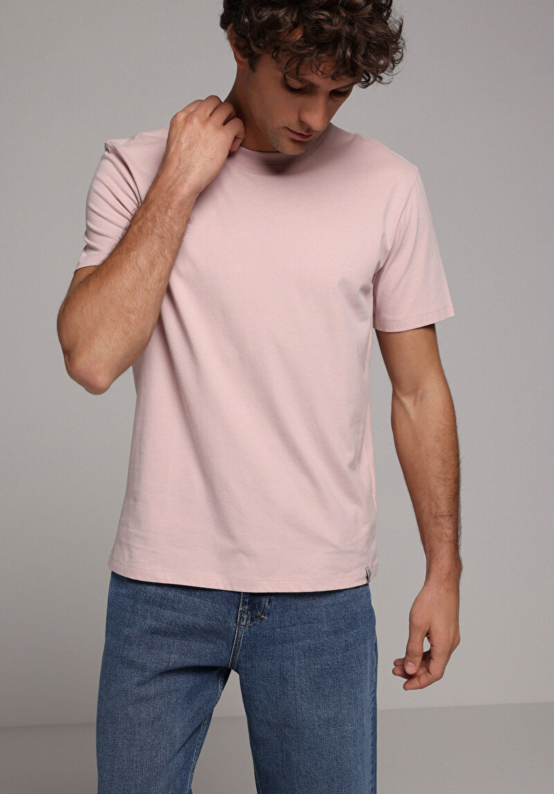 Imagine a Tricou Cu Maneca Scurta De Barbati Roz Regular Fit Cl1073961