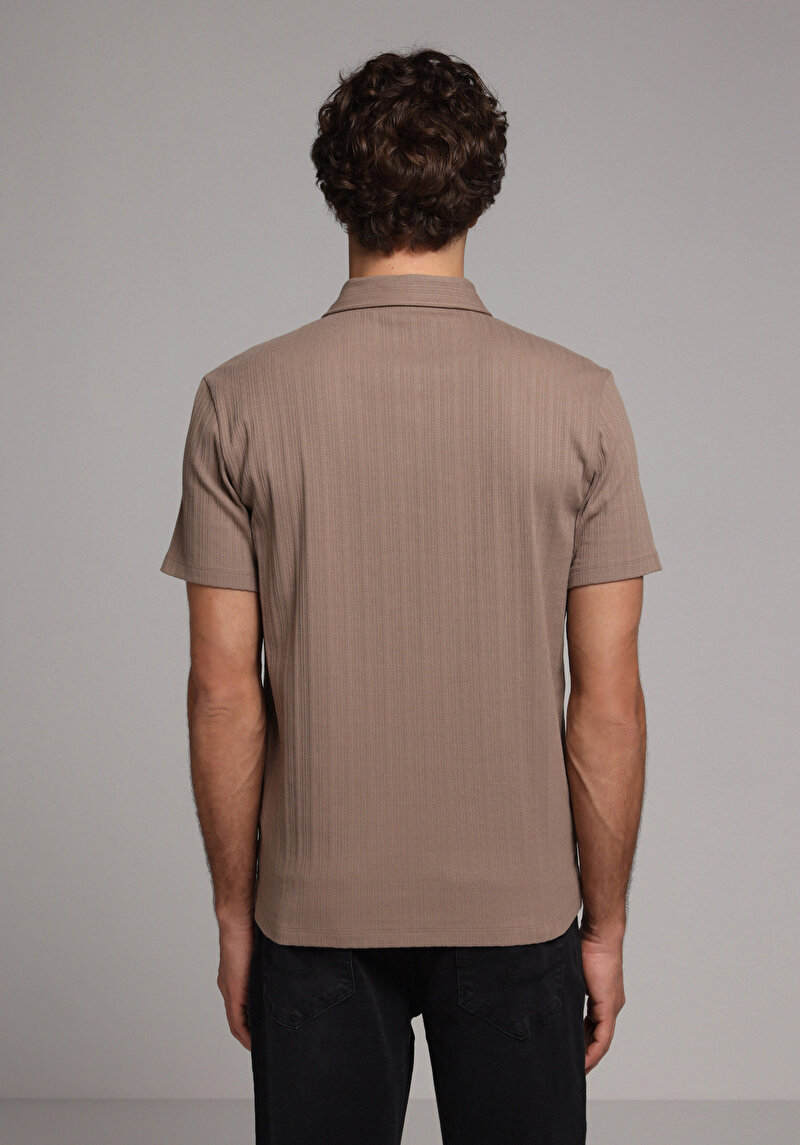 Imagine a Tricou Polo Cu Maneca Scurta De Barbati Maro Regular Fit Cl1074136