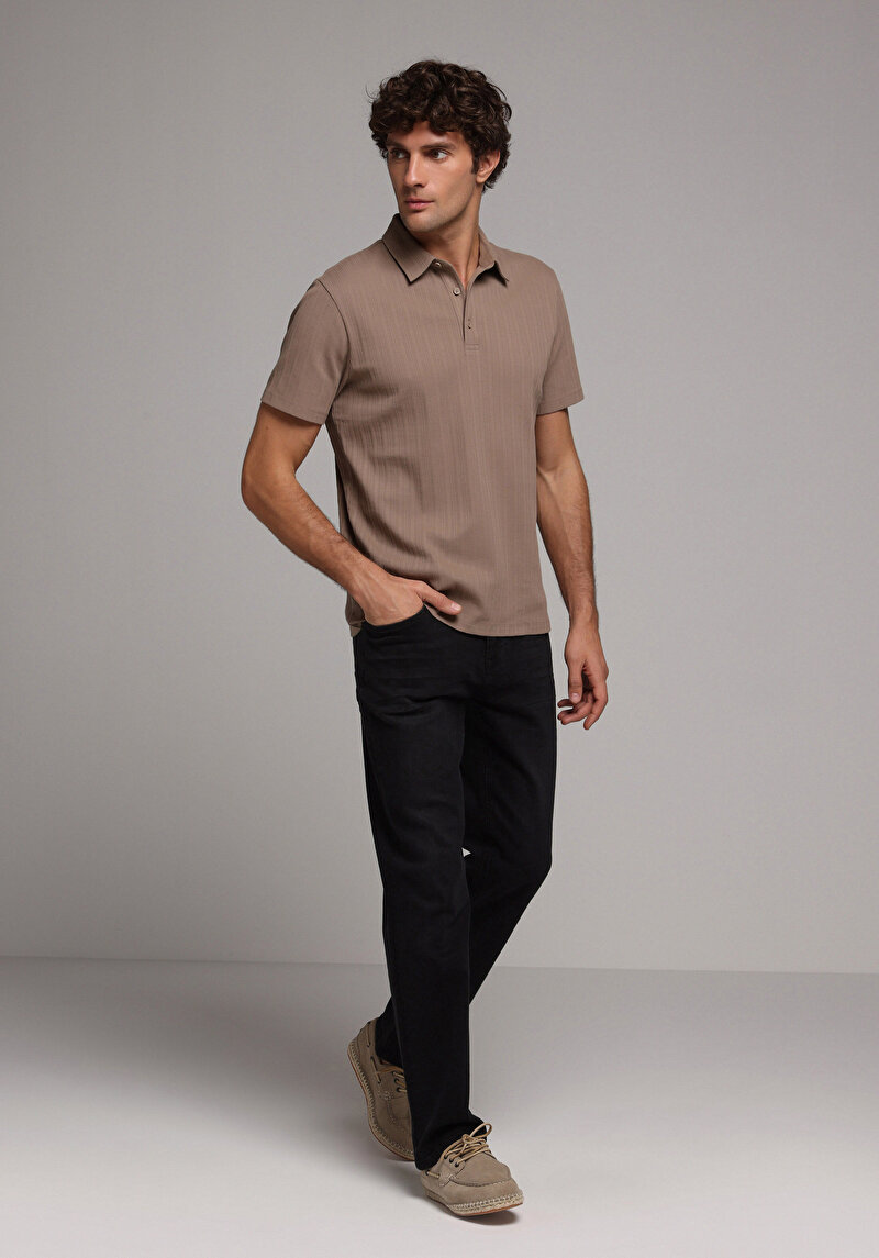 Imagine a Tricou Polo Cu Maneca Scurta De Barbati Maro Regular Fit Cl1074136