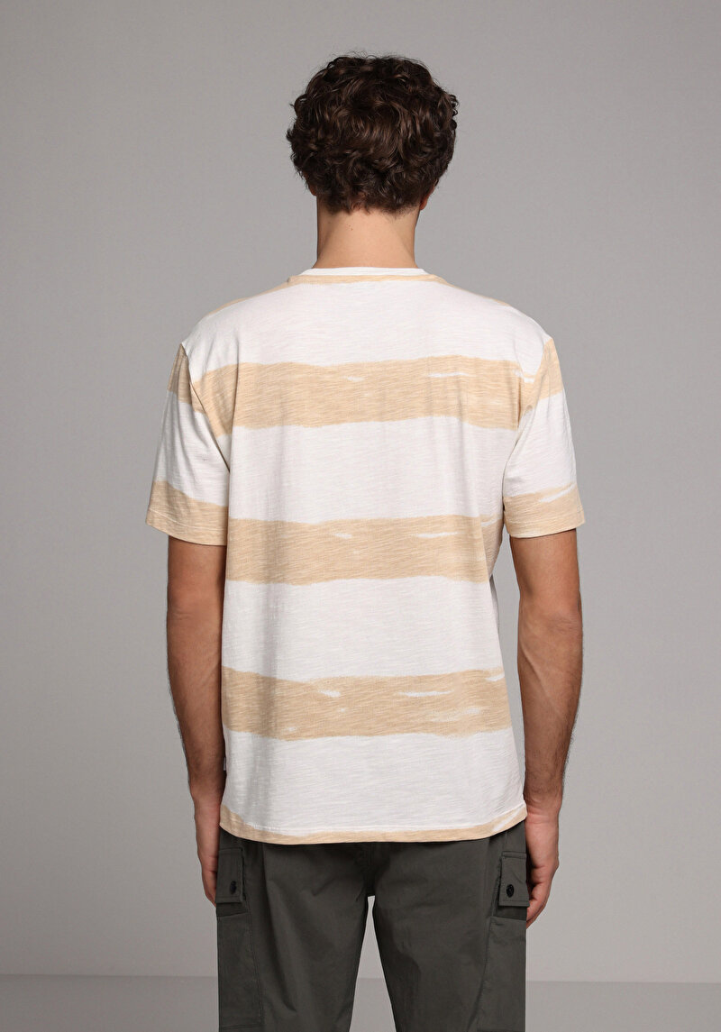 Imagine a Tricou Cu Maneca Scurta De Barbati Bej Comfort Fit Cl1077003