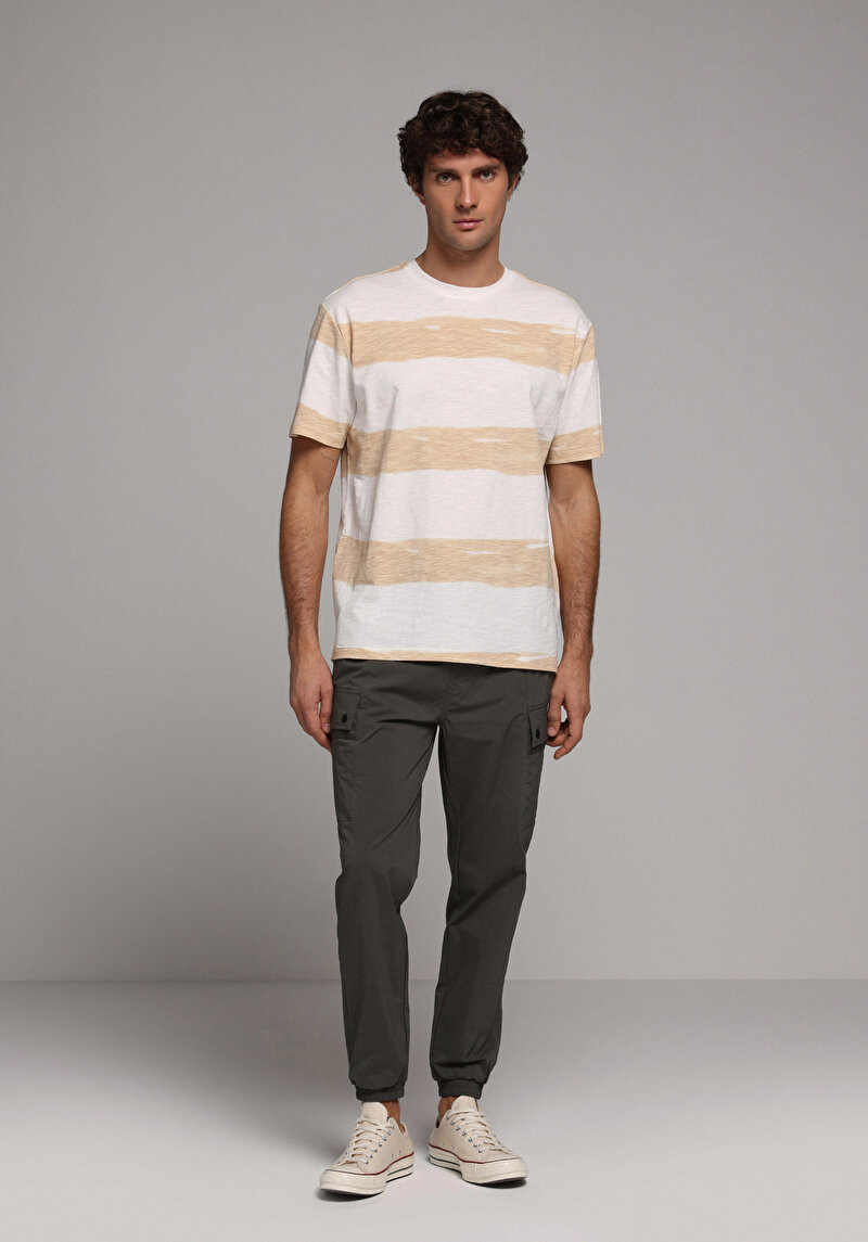 Imagine a Tricou Cu Maneca Scurta De Barbati Bej Comfort Fit Cl1077003