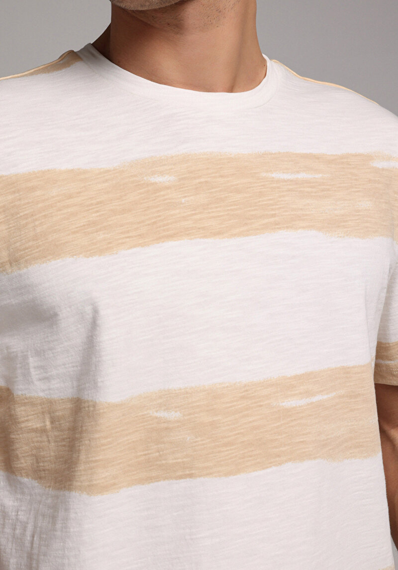 Imagine a Tricou Cu Maneca Scurta De Barbati Bej Comfort Fit Cl1077003