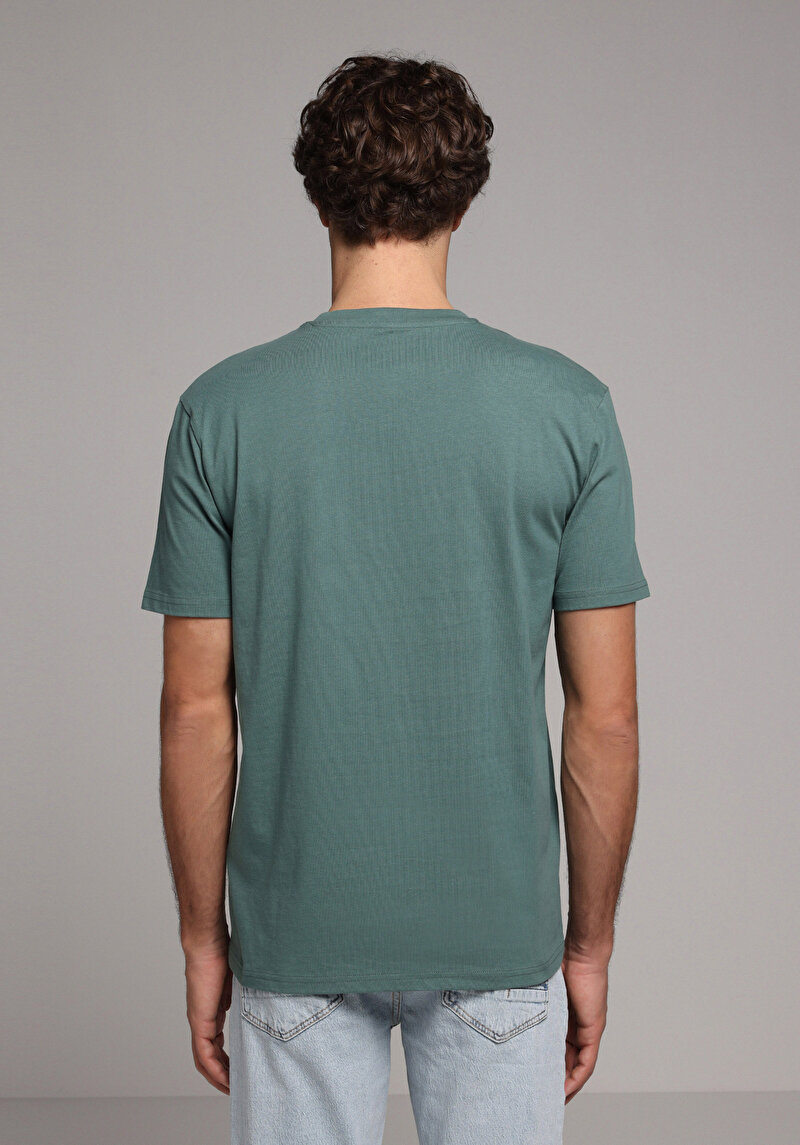 Imagine a Tricou Cu Maneca Scurta De Barbati Verde Regular Fit Cl1079052