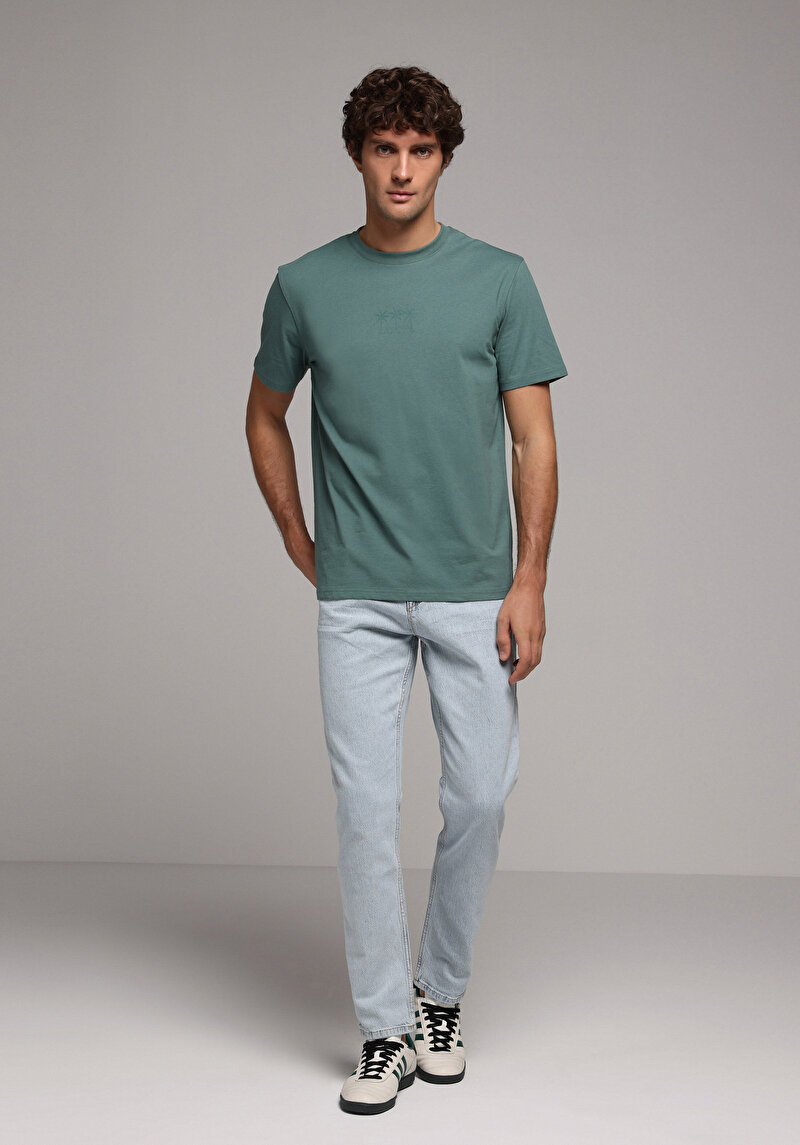 Imagine a Tricou Cu Maneca Scurta De Barbati Verde Regular Fit Cl1079052