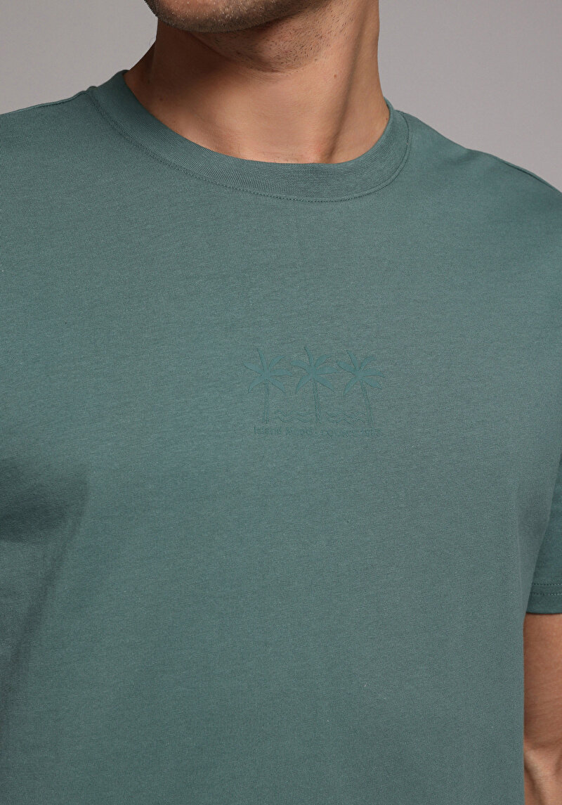 Imagine a Tricou Cu Maneca Scurta De Barbati Verde Regular Fit Cl1079052