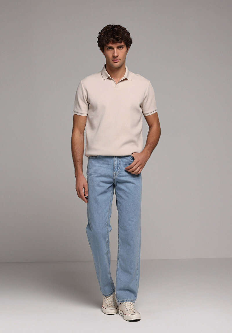 Imagine a Tricou Polo Cu Maneca Scurta De Barbati Bej Regular Fit Cl1079282