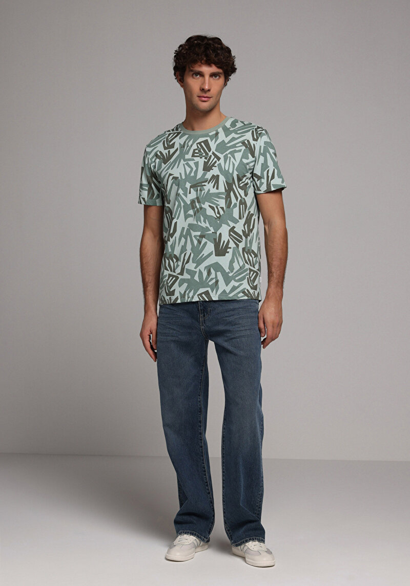 Imagine a Tricou Cu Maneca Scurta De Barbati Verde Regular Fit Cl1079285