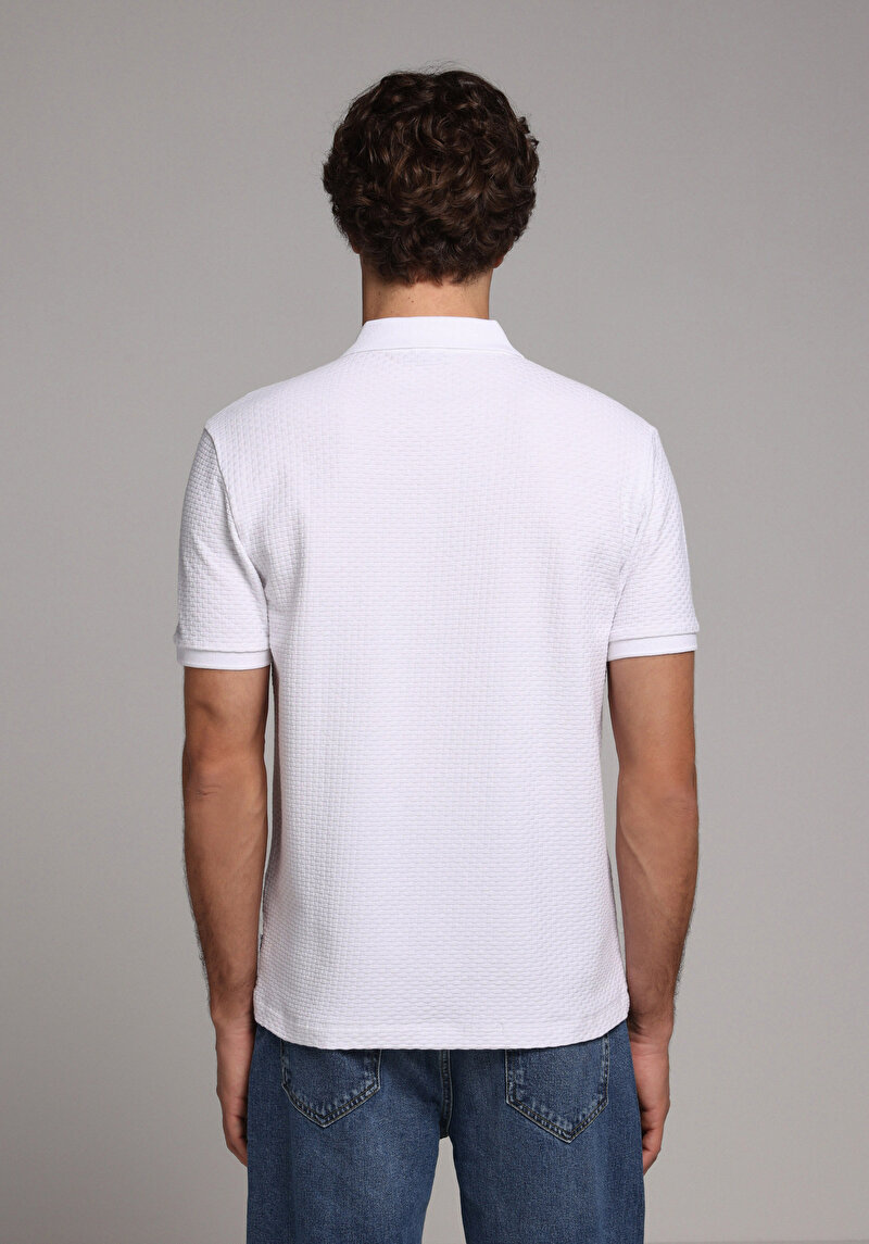 Imagine a Tricou Polo Cu Maneca Scurta De Barbati Alb Regular Fit Cl1079438