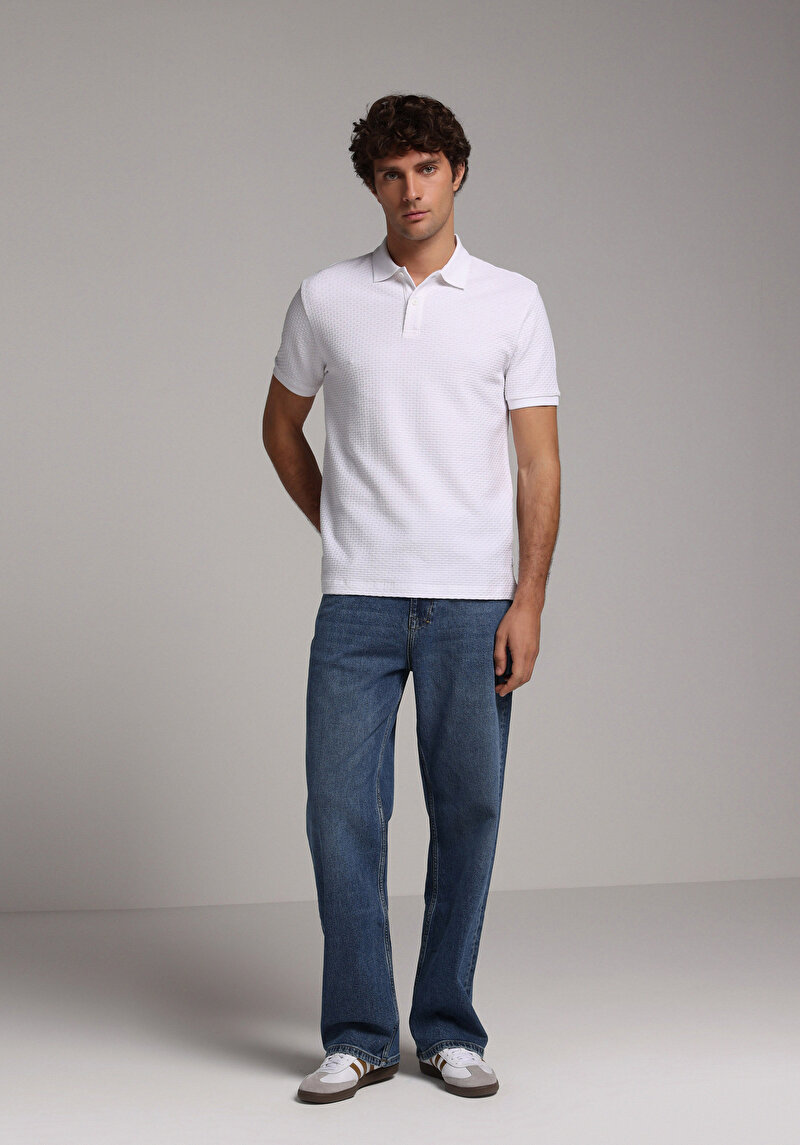 Imagine a Tricou Polo Cu Maneca Scurta De Barbati Alb Regular Fit Cl1079438