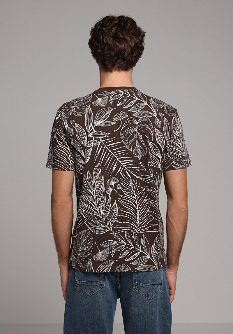 Imagine a Tricou Cu Maneca Scurta De Barbati Maro Regular Fit Cl1079952