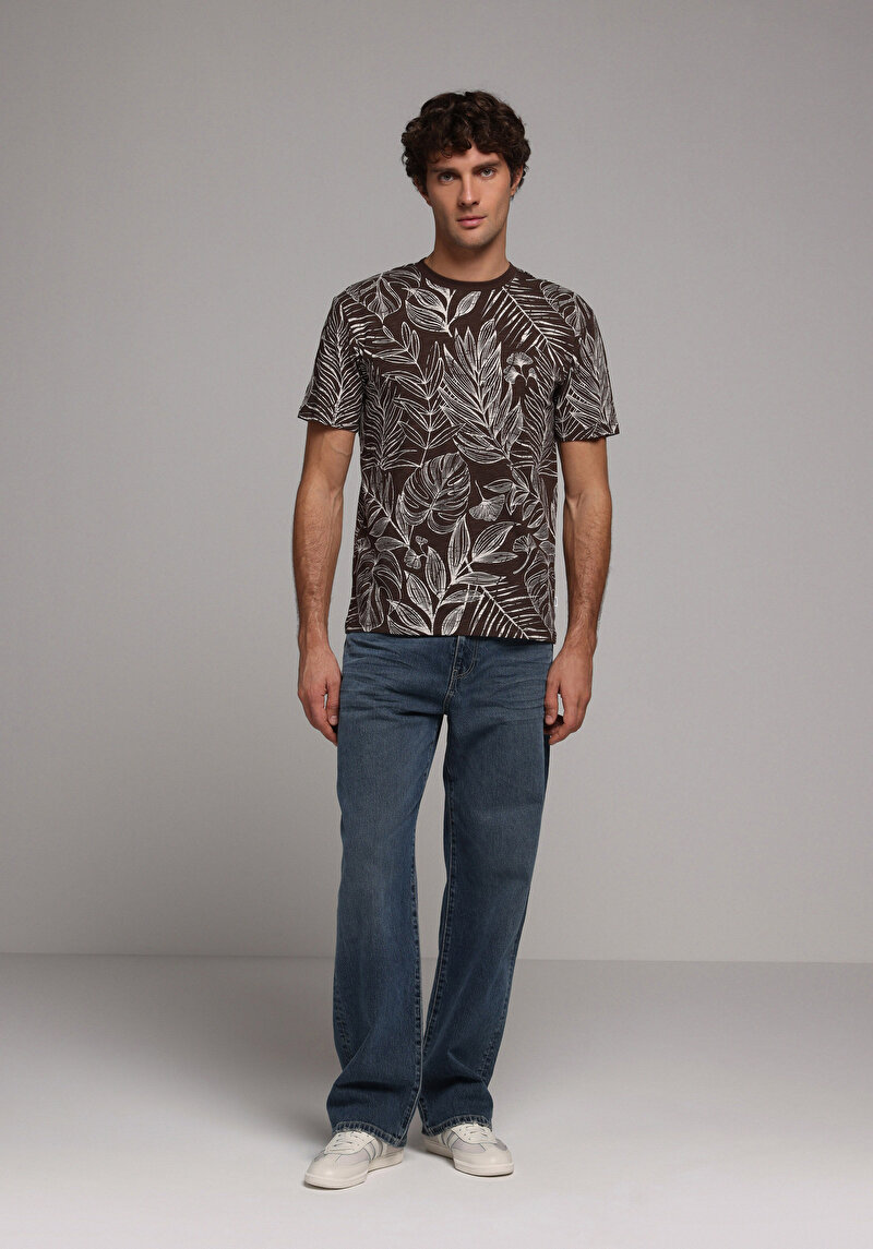 Imagine a Tricou Cu Maneca Scurta De Barbati Maro Regular Fit Cl1079952