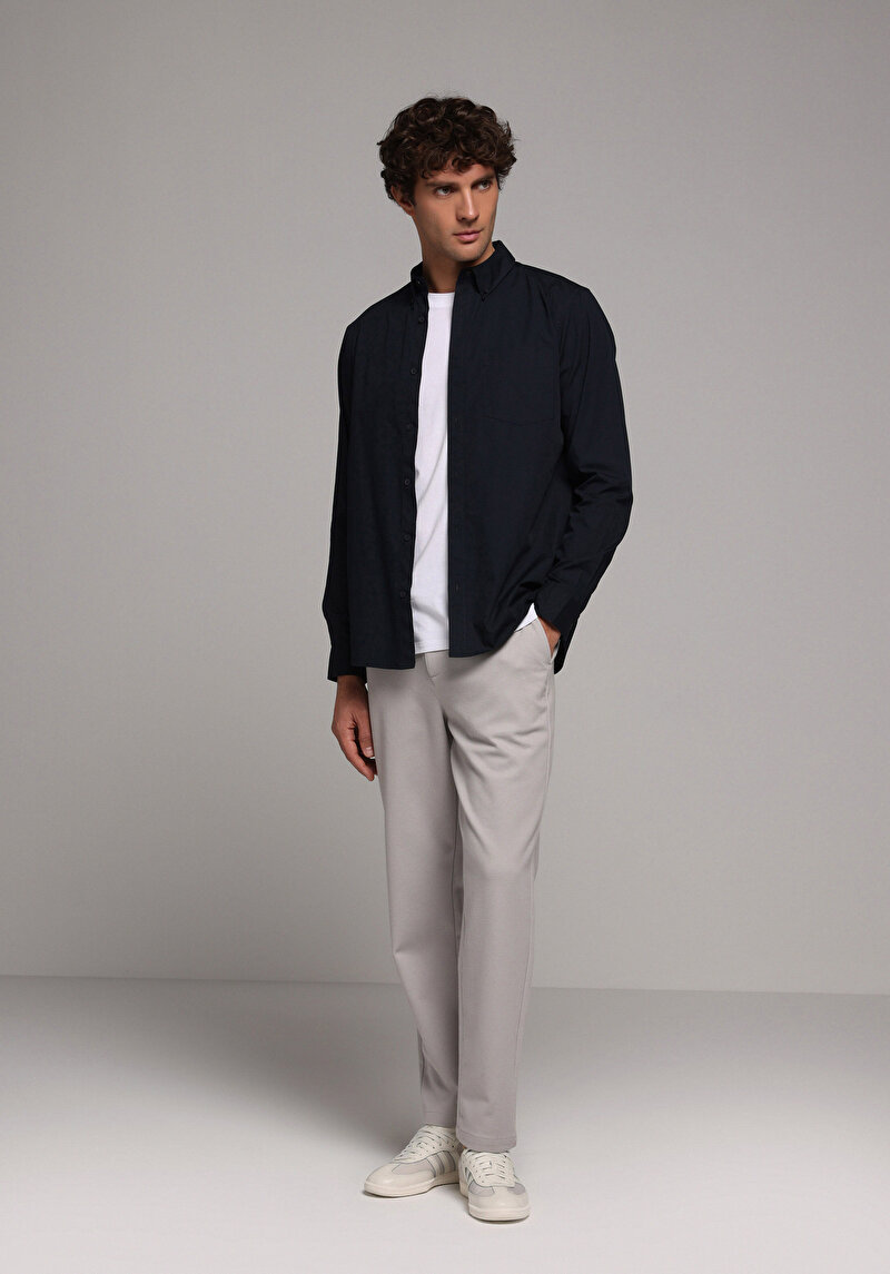 Imagine a Camasa Cu Maneca Lunga De Barbati Albastru Marin Regular Fit  Cl1080056