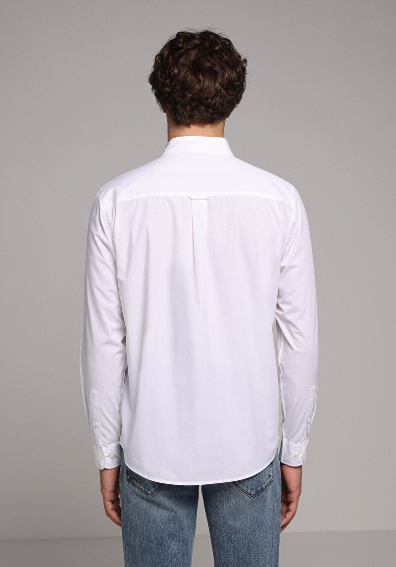 Imagine a Camasa Cu Maneca Lunga De Barbati Alb Regular Fit  Cl1080056