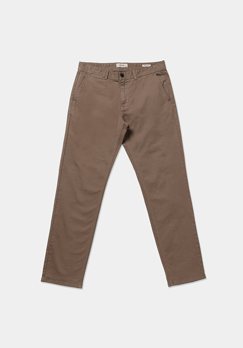 Afișați detalii pentru Regular Fit Talie Medie Picior Drept Pantaloni Bej Pentru Bărbați