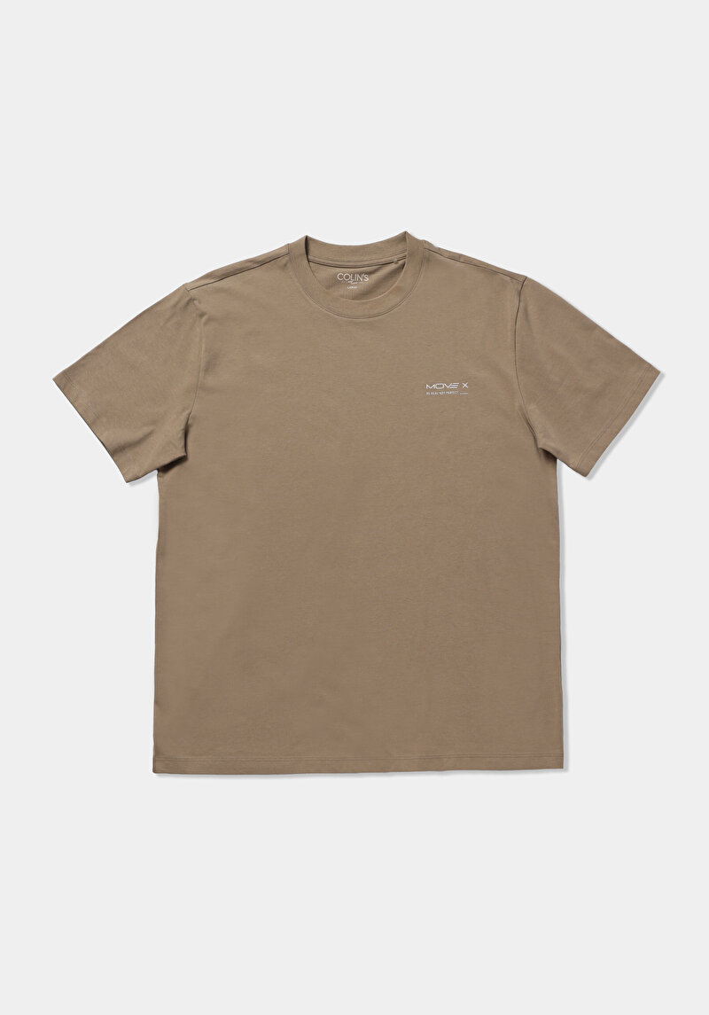 Imagine a Tricou Cu Maneca Scurta De Barbati Bej Comfort Fit  Cl1075099