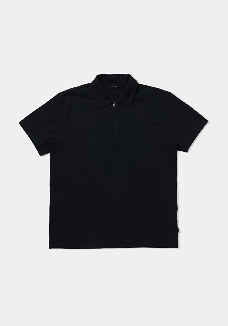 Imagine a Tricou Polo Cu Maneca Scurta De Barbati Albastru Marin Comfort Fit  Cl1078071