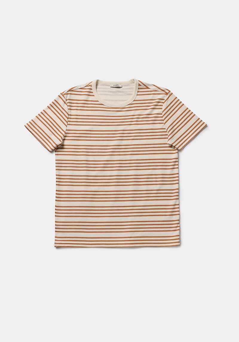Imagine a Tricou Cu Maneca Scurta De Barbati Maro Regular Fit  Cl1078512