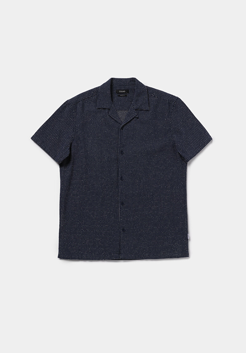 Imagine a Camasa Cu Maneca Scurta De Barbati Albastru Regular Fit  Cl1078772