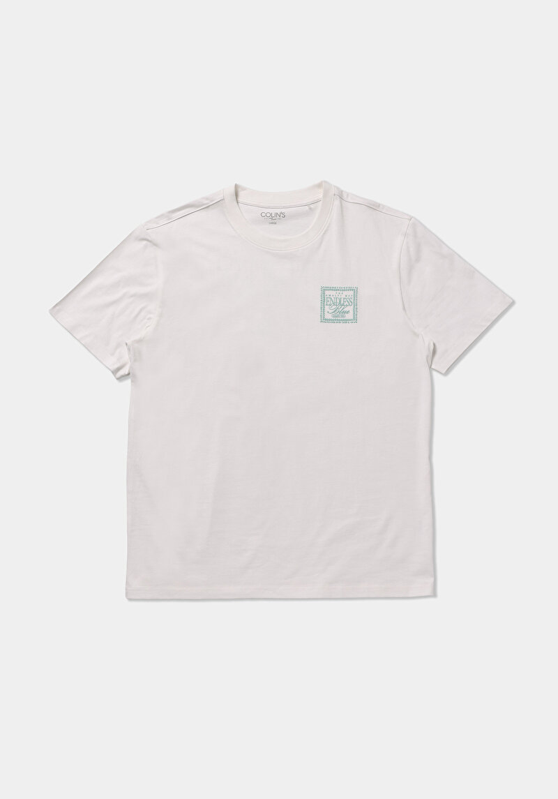 Imagine a Tricou Cu Maneca Scurta De Barbati Alb Comfort Fit  Cl1079014