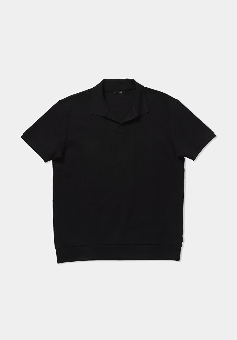 Imagine a Tricou Polo Cu Maneca Scurta De Barbati Negru Regular Fit  Cl1079282