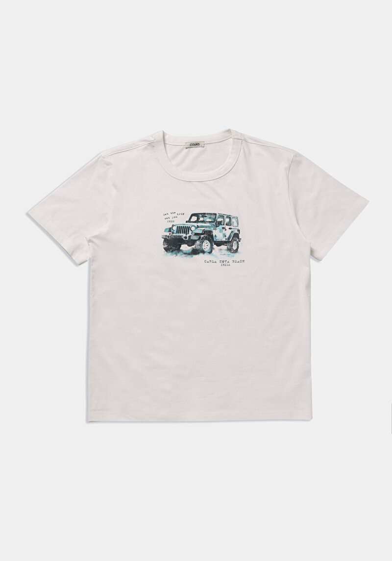 Imagine a Tricou Cu Maneca Scurta De Barbati Alb Comfort Fit  Cl1079295