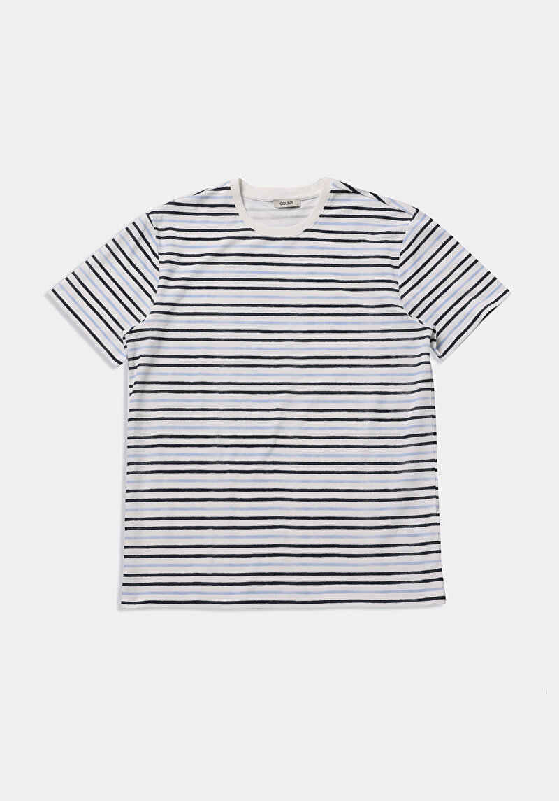 Imagine a Tricou Cu Maneca Scurta De Barbati Albastru Regular Fit  Cl1079441