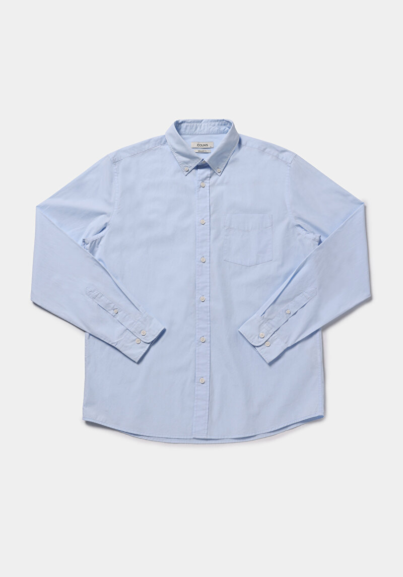 Imagine a Camasa Cu Maneca Lunga De Barbati Albastru Regular Fit  Cl1080056