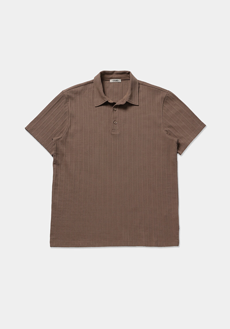 Imagine a Tricou Polo Cu Maneca Scurta De Barbati Maro Regular Fit  Cl1074136