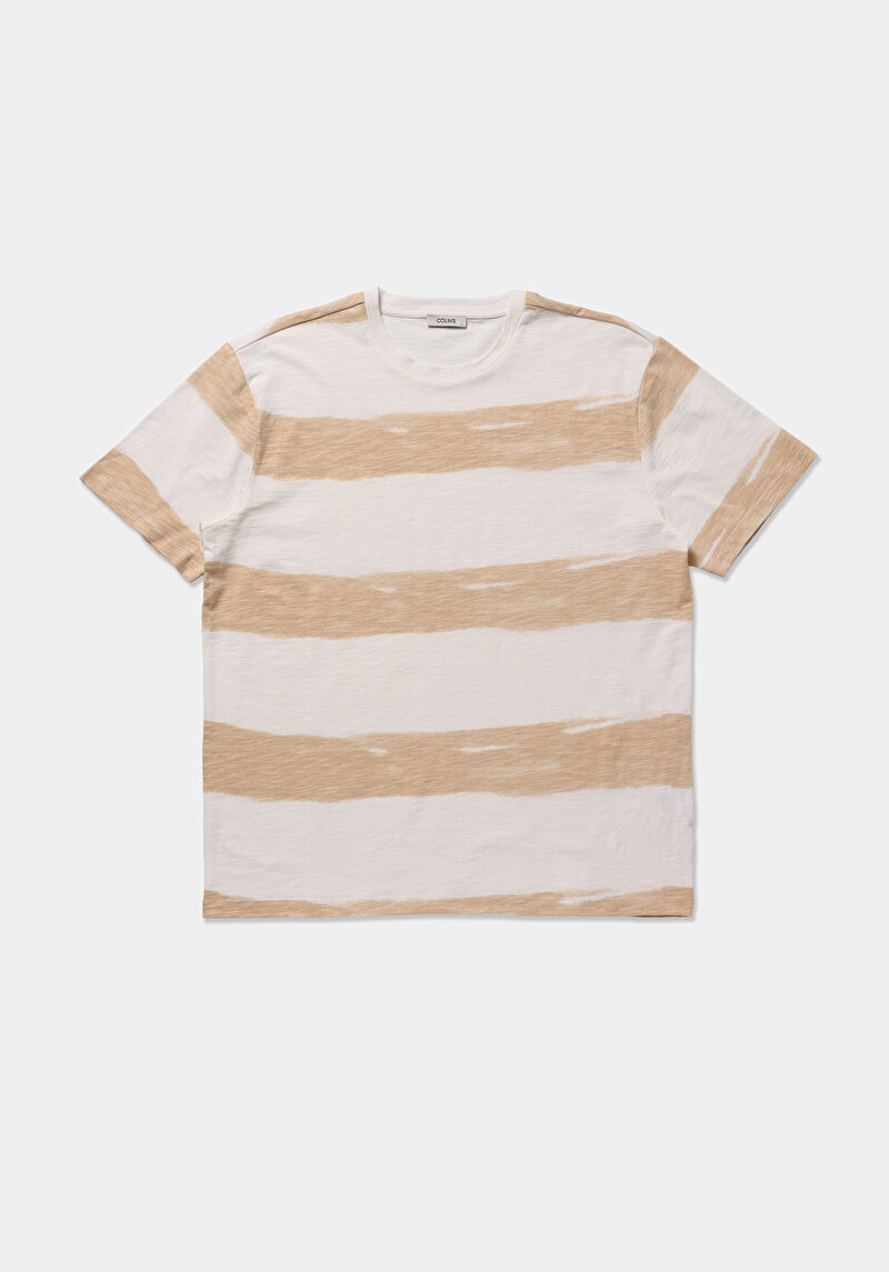 Imagine a Tricou Cu Maneca Scurta De Barbati Bej Comfort Fit  Cl1077003