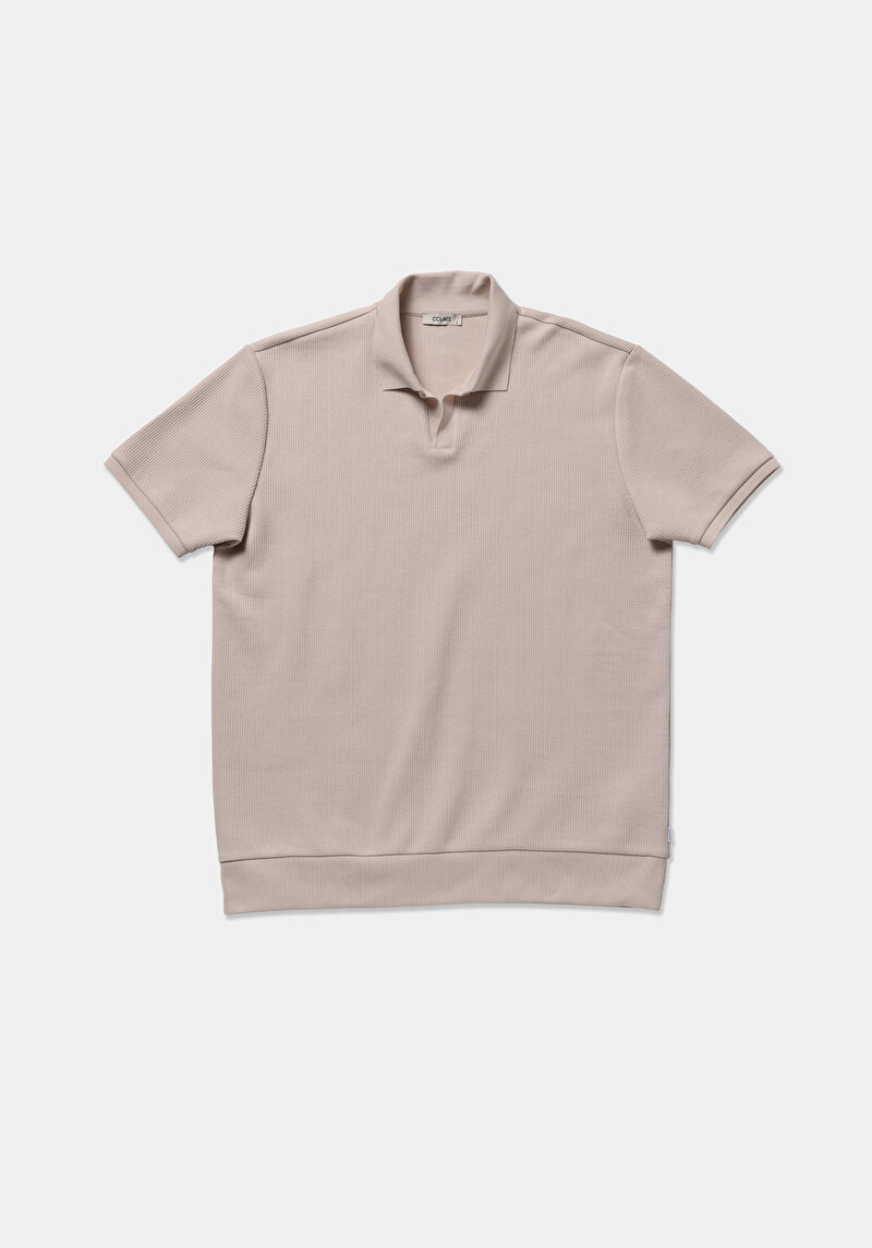 Imagine a Tricou Polo Cu Maneca Scurta De Barbati Bej Regular Fit  Cl1079282