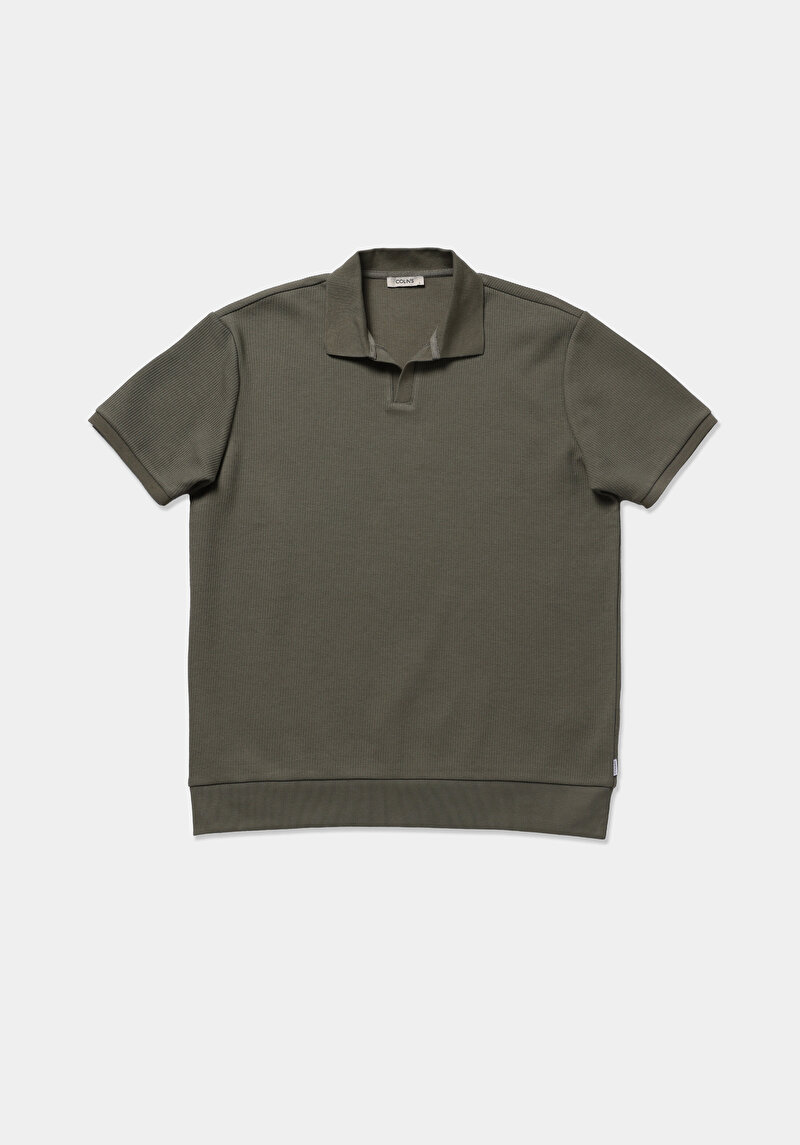 Imagine a Tricou Polo Cu Maneca Scurta De Barbati Kaki Regular Fit  Cl1079282