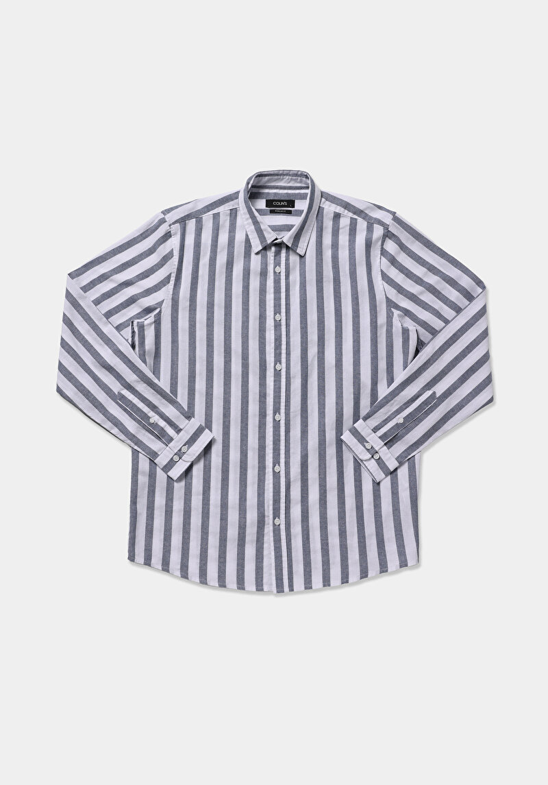 Imagine a Camasa Cu Maneca Lunga De Barbati Albastru Regular Fit  Cl1079312