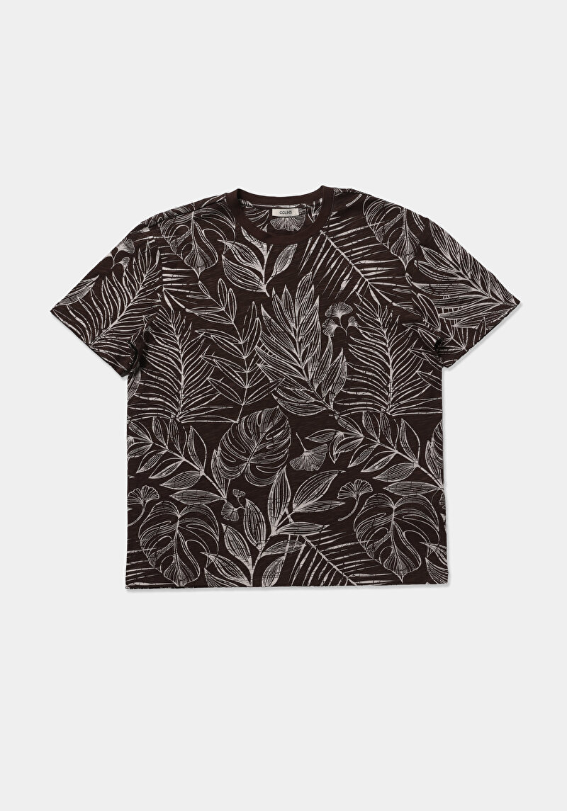 Imagine a Tricou Cu Maneca Scurta De Barbati Maro Regular Fit  Cl1079952