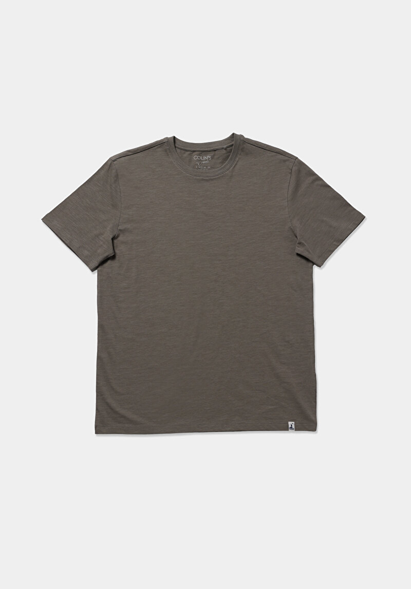 Imagine a Tricou Cu Maneca Scurta De Barbati Kaki Regular Fit  Cl1080170