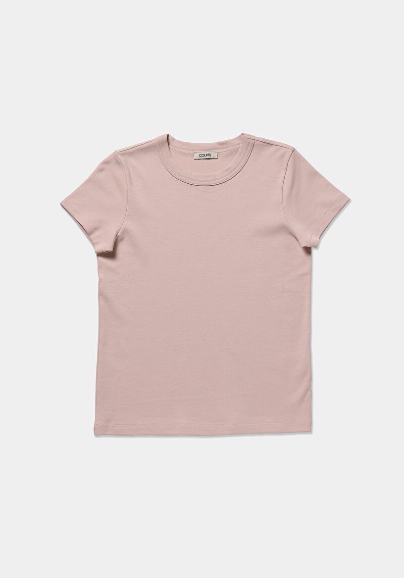 Imagine a Tricou Cu Maneca Scurta De Dama Roz Slim Fit  Cl1068567