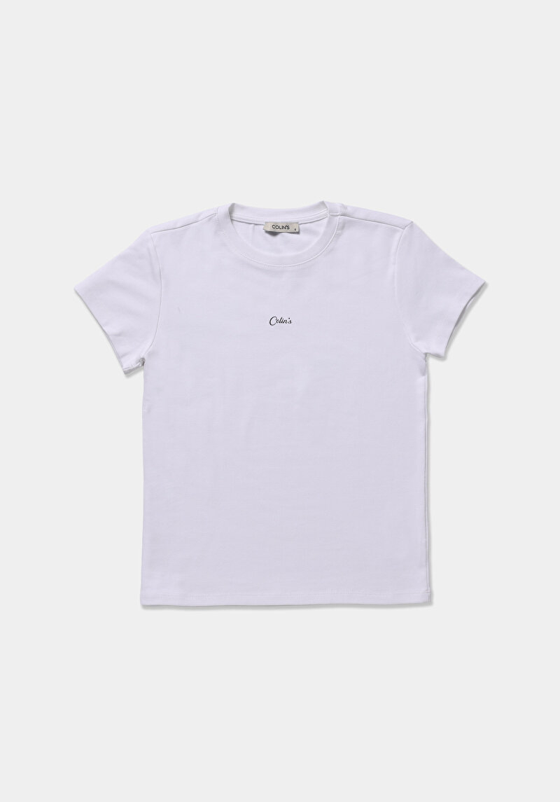 Imagine a Tricou Cu Maneca Scurta De Dama Alb Slim Fit  Cl1074441