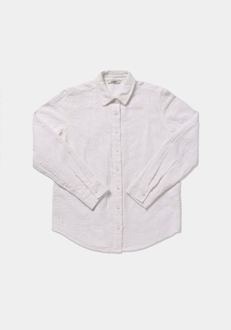 Imagine a Camasa Cu Maneca Lunga De Dama Alb Regular Fit  Cl1078699